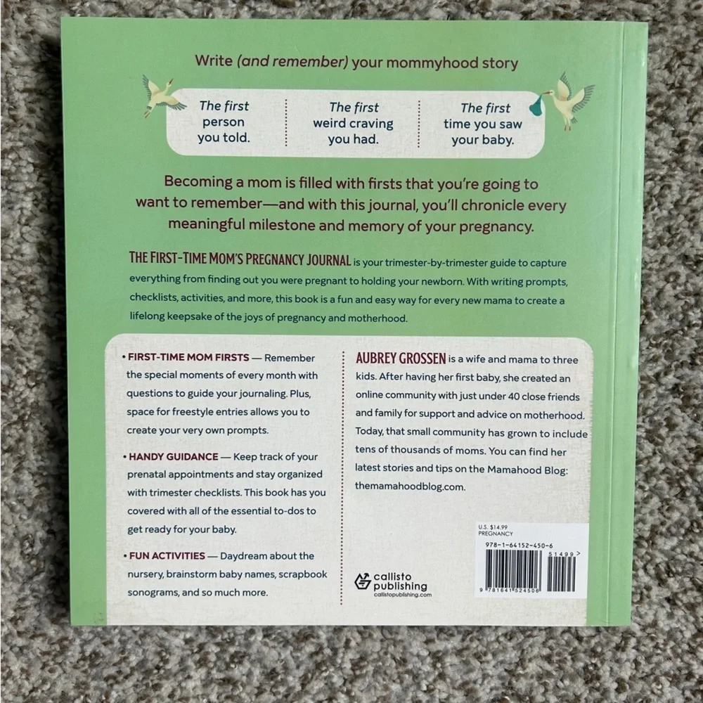The First-Time Mom's Pregnancy Journal Monthly Checklists Activities Prompts